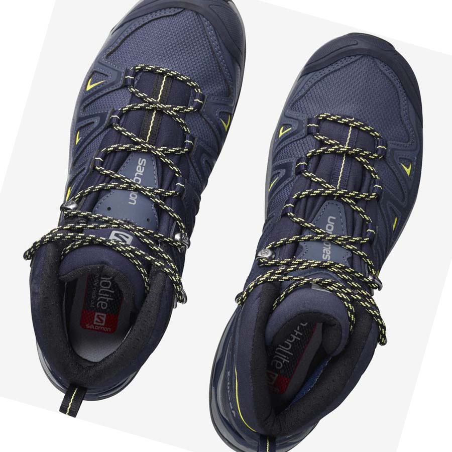 Salomon WoX ULTRA 3 WIDE MID GORE-TEX Kadın Yürüyüş Ayakkabısı Mavi | TR 2814TCE